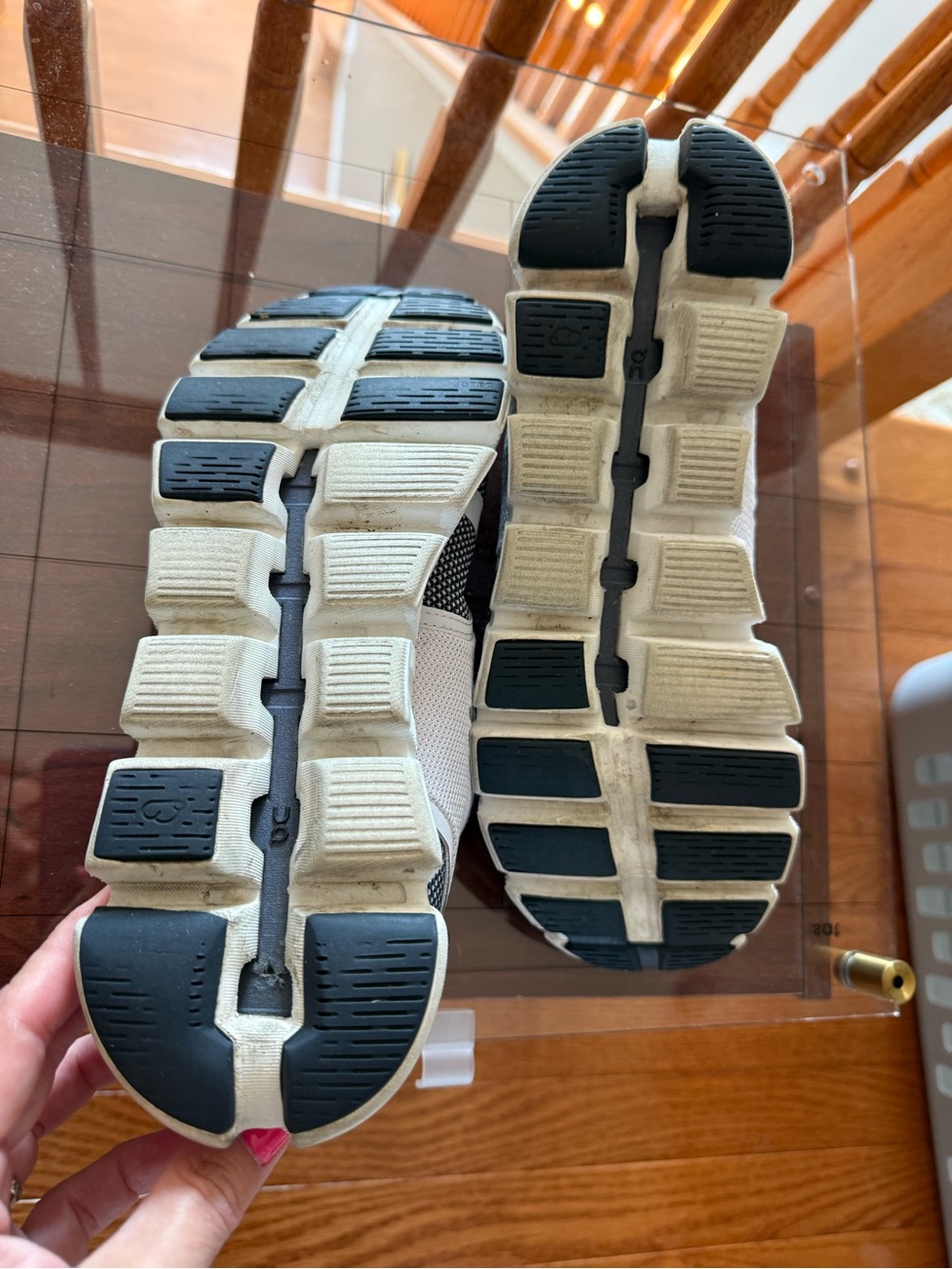 On Running womens Athletic Running Shoes gray and blue - Picture 7 of 8